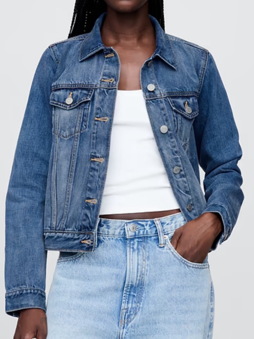 GAP ICON Medium Blue Denim Jean Jacket, size Large